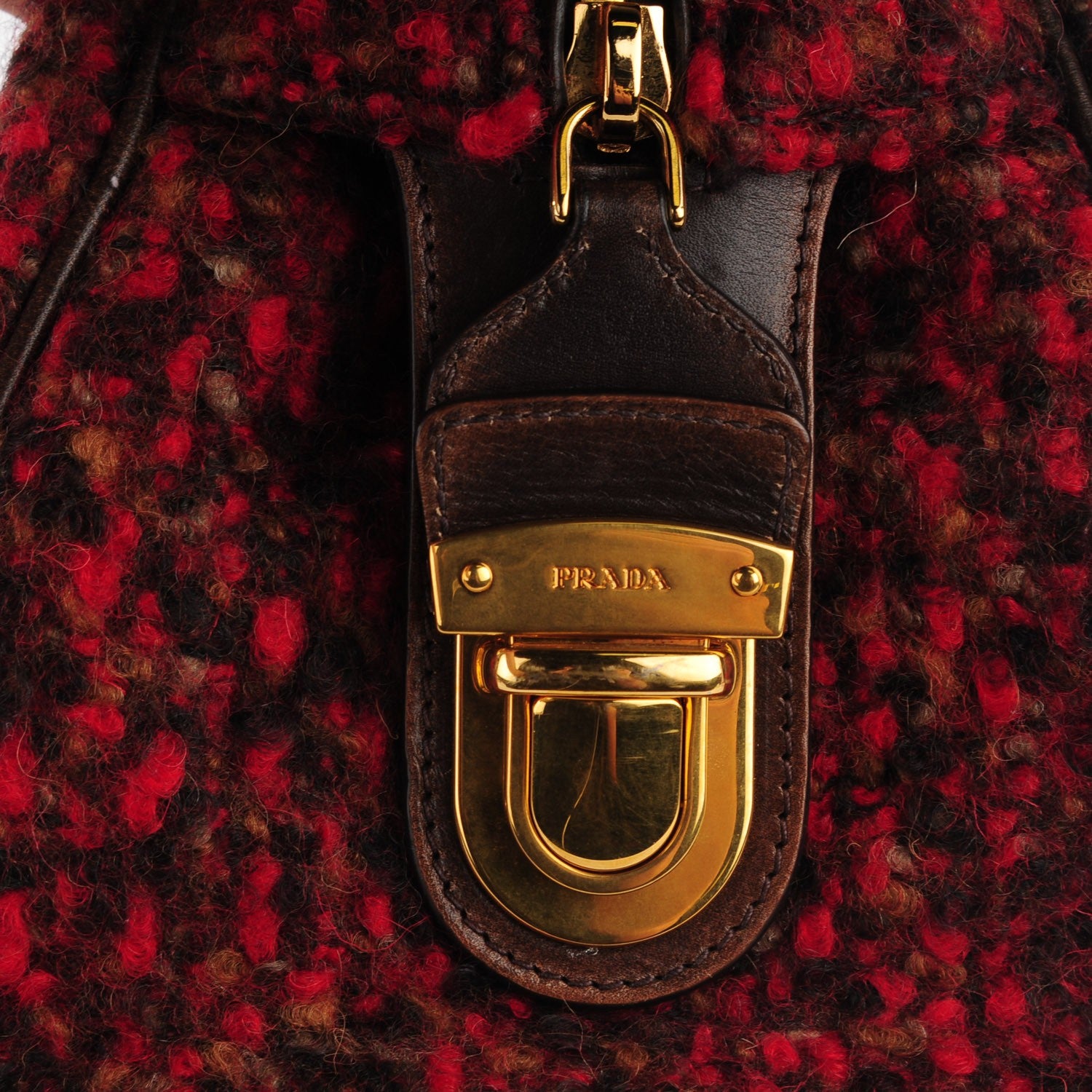 Prada Wool Boucle Vitello Vintage Bowler 8 of 10