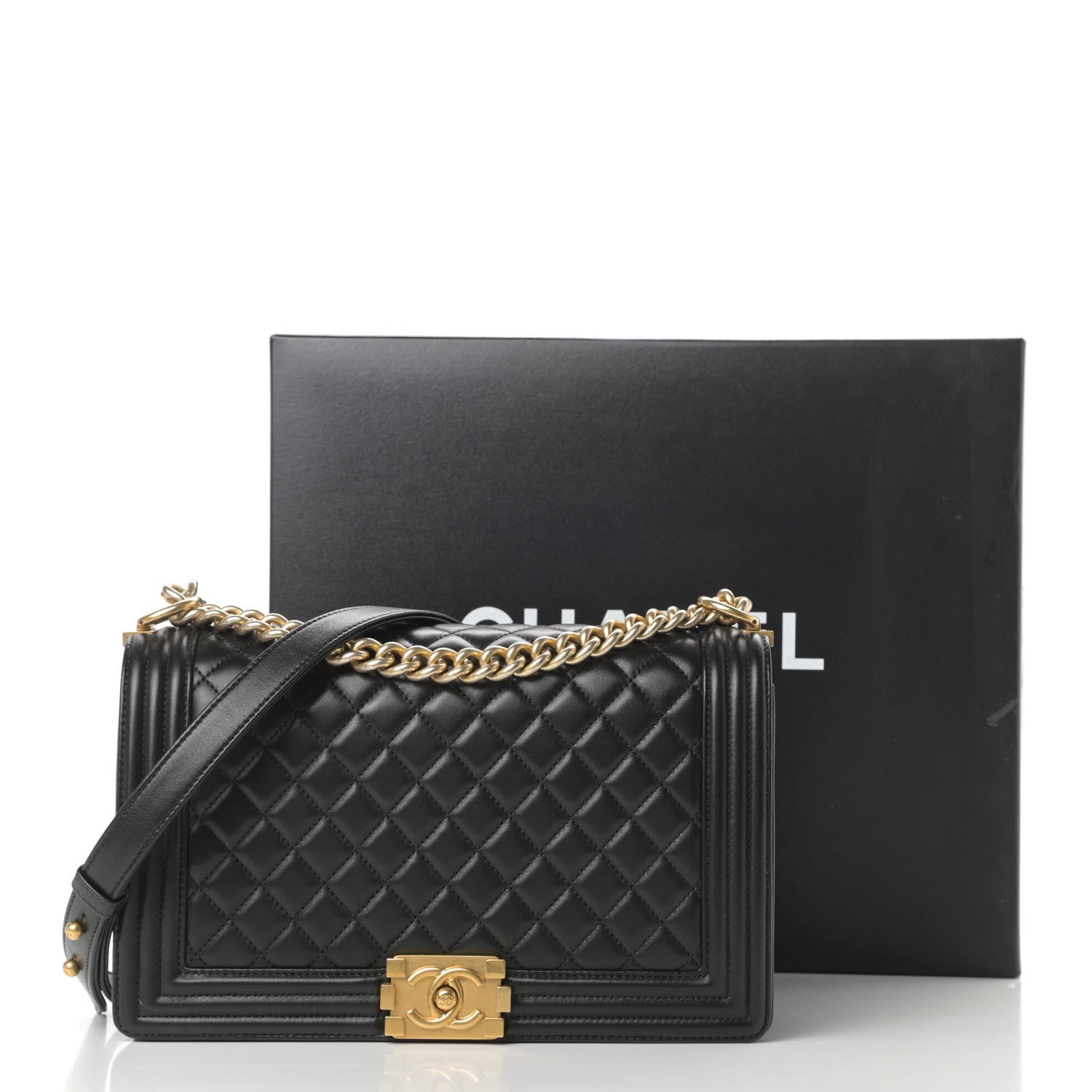 Chanel Lambskin Quilted New Medium Boy Flap Black 15 of 15