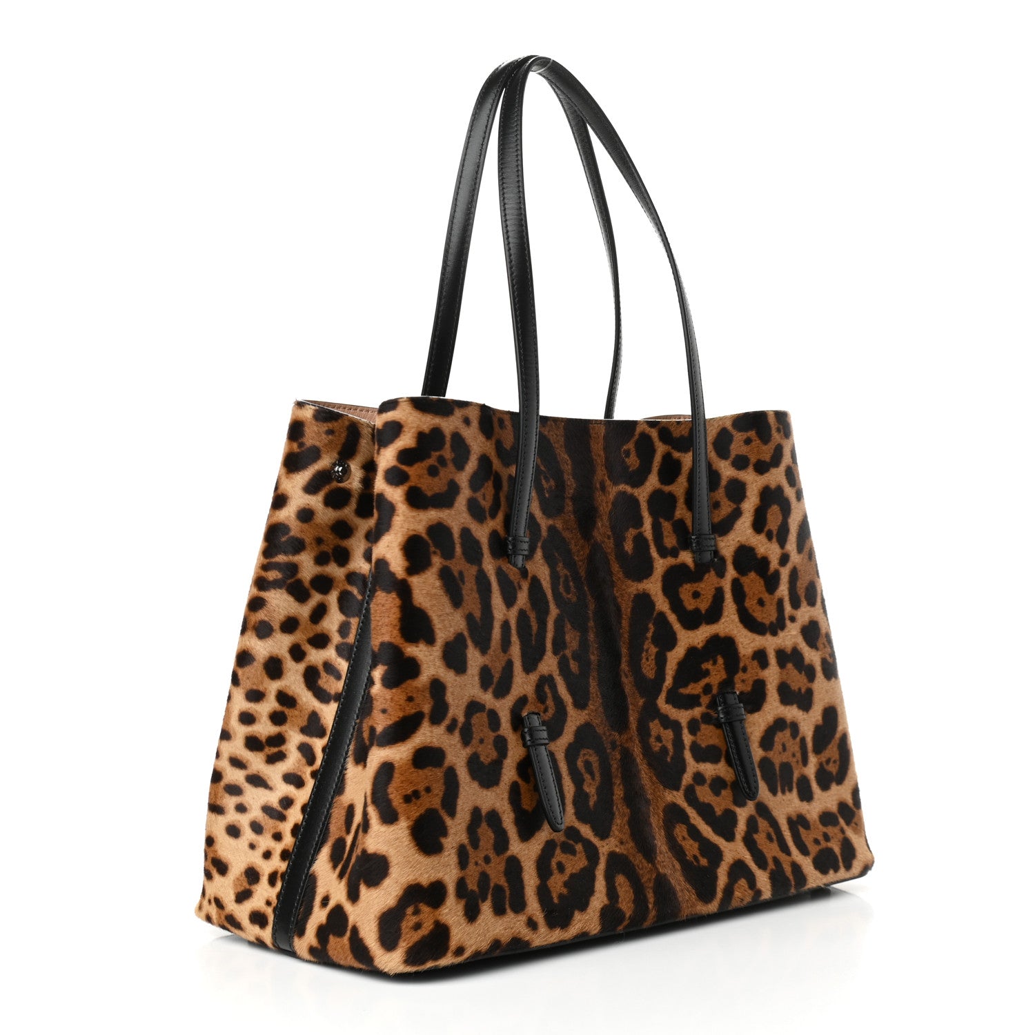 Alaia Faux Calf Hair Calfskin Leopard Print Mina 32 Bag Mordore Black 3 of 8