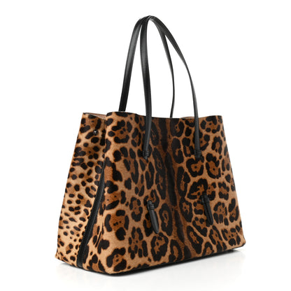 Alaia Faux Calf Hair Calfskin Leopard Print Mina 32 Bag Mordore Black 3 of 8