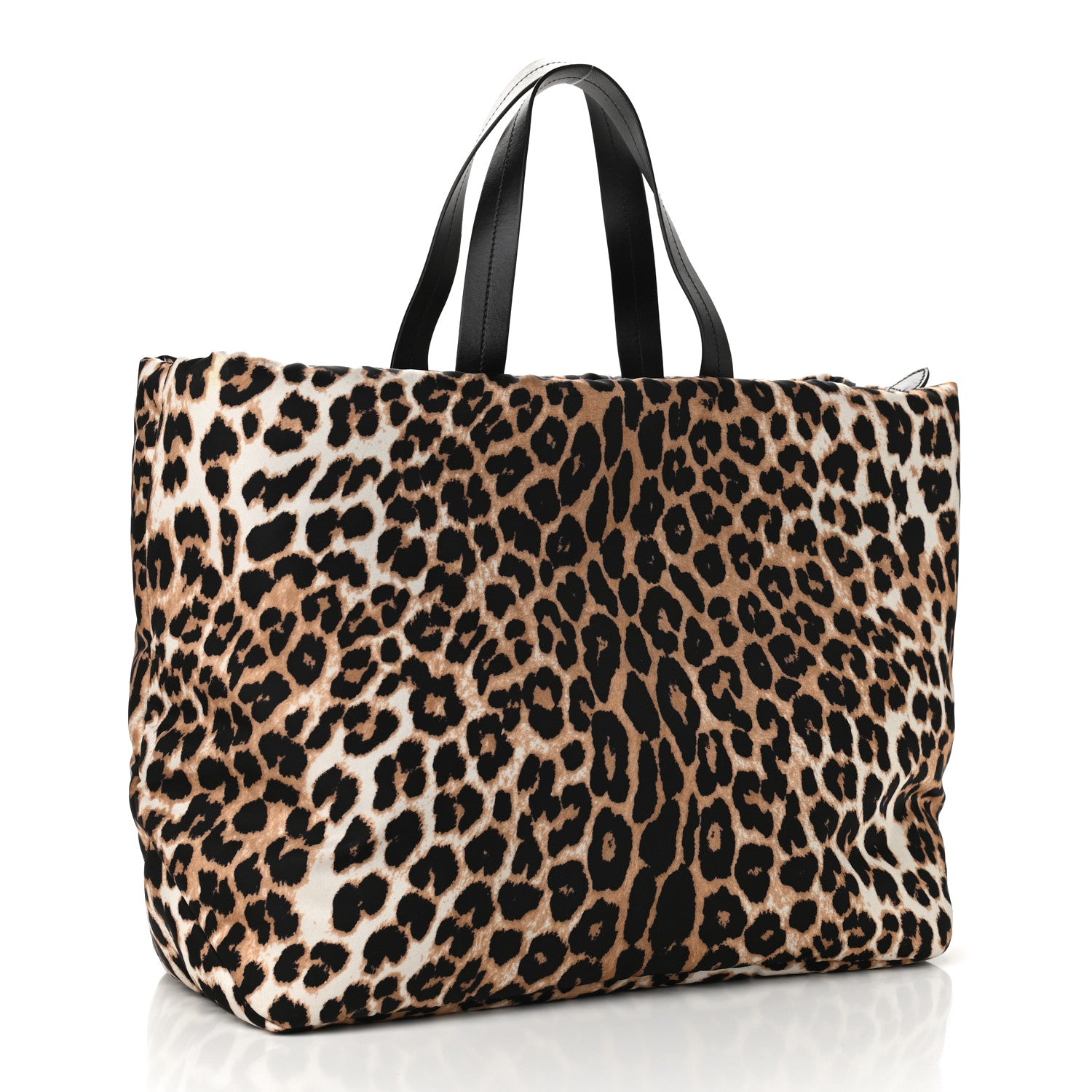 Prada Tessuto Nylon Leopard Print Shopping Tote Avorio 3 of 9