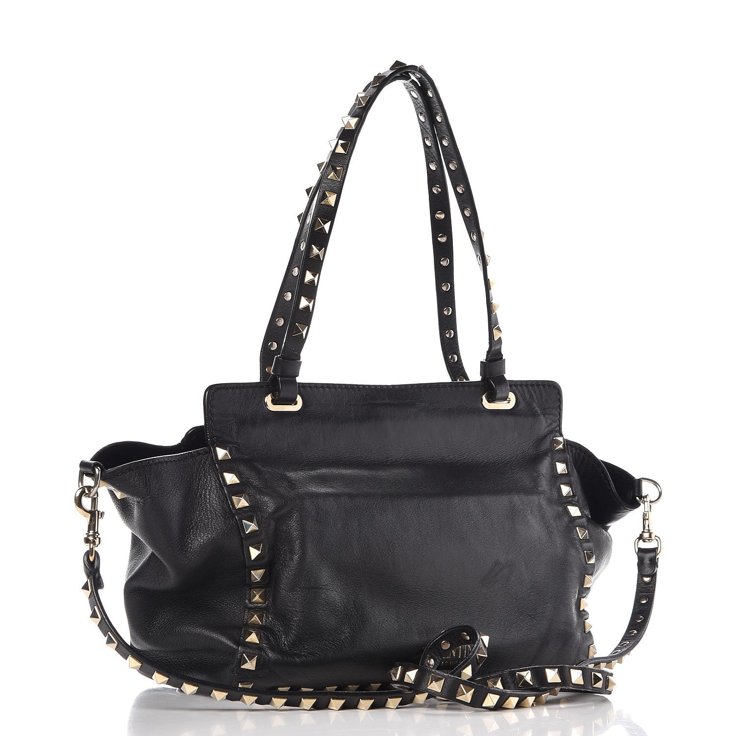 Valentino Garavani Vitello Small Rockstud Tote Black 3 of 12
