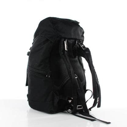 Prada Tessuto Nylon Double Buckle Backpack Black 3 of 9