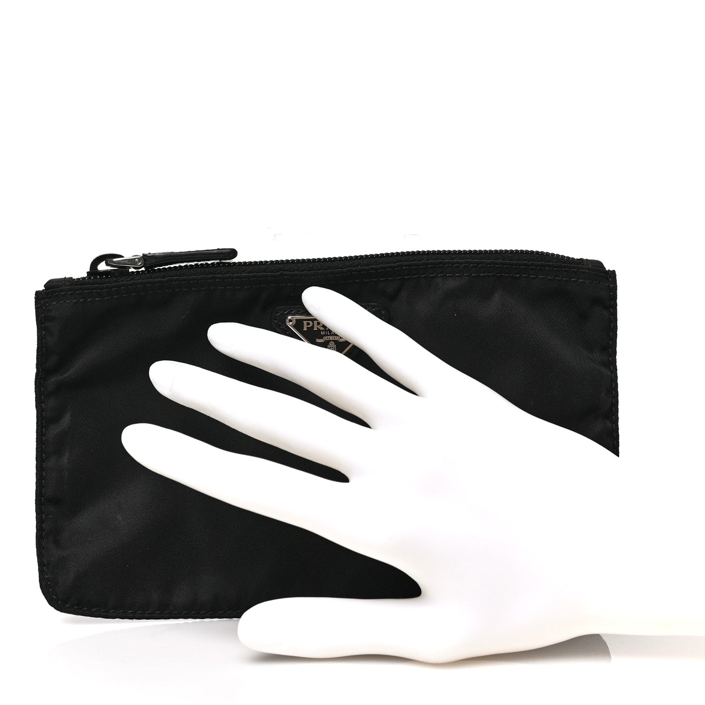 Nylon Tessuto Cosmetic Pouch Black