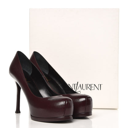 Saint Laurent Vernigolf Tribtoo 80 Platform Pumps 37.5 Cordovan 10 of 10
