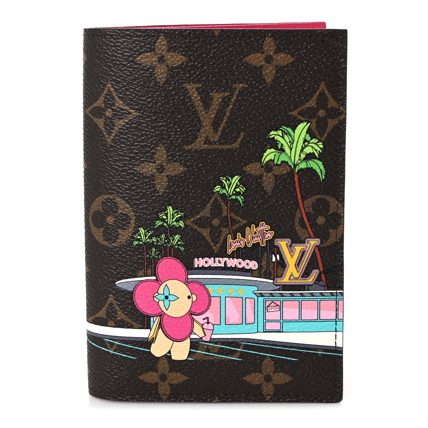 Louis Vuitton Monogram 2021 Christmas Animation Hollywood Passport Cover Fuchsia 1 of 6