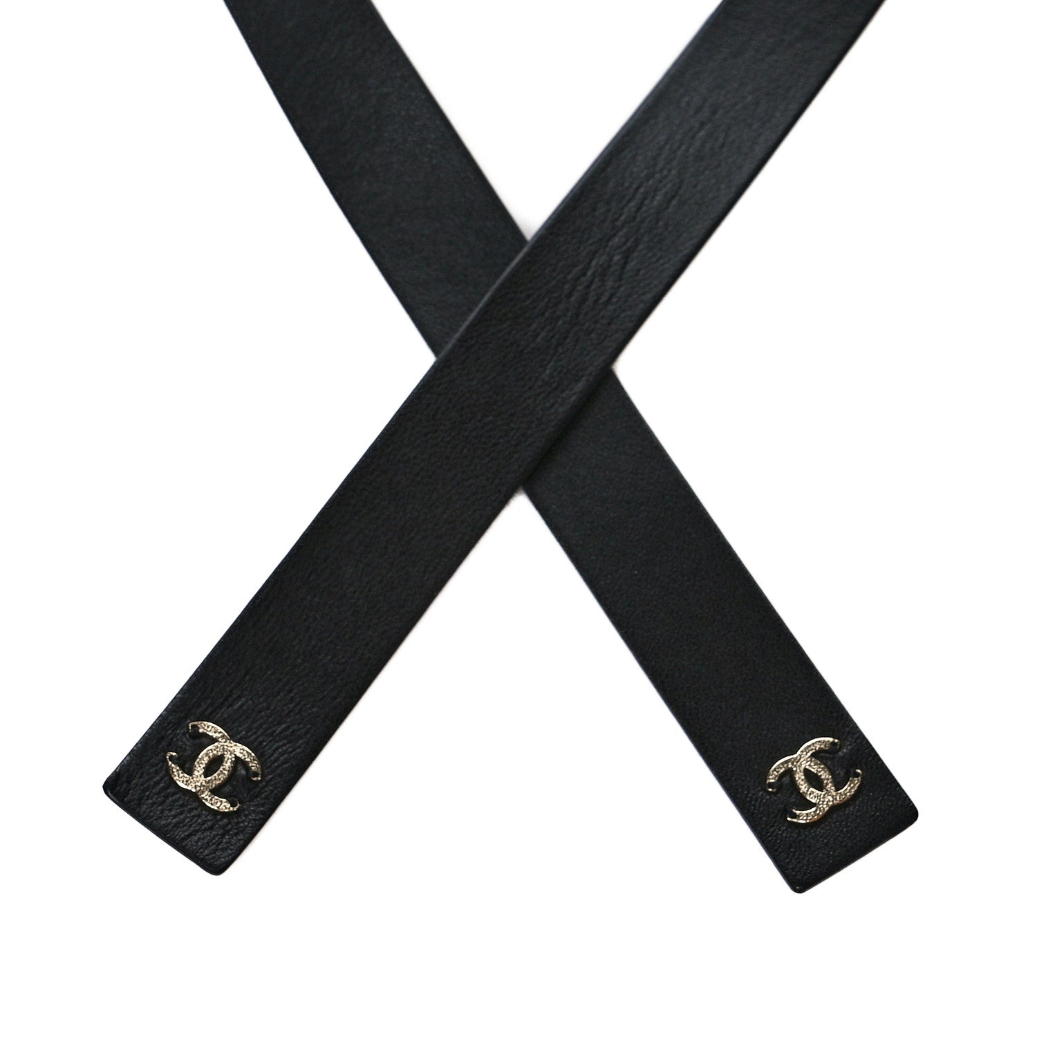Chanel Lambskin Chain CC Bow Belt S Black Gold 3 of 4