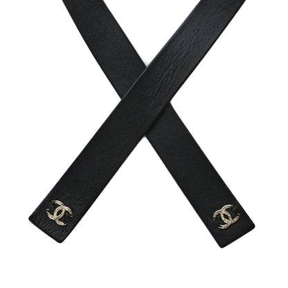 Chanel Lambskin Chain CC Bow Belt S Black Gold 3 of 4