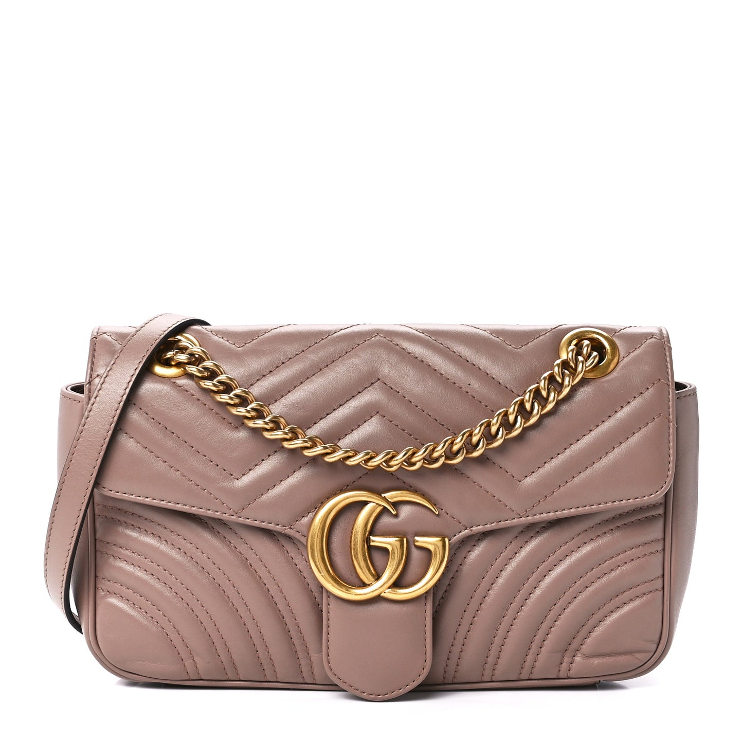 Calfskin Matelasse Small GG Marmont Shoulder Bag Porcelain Rose