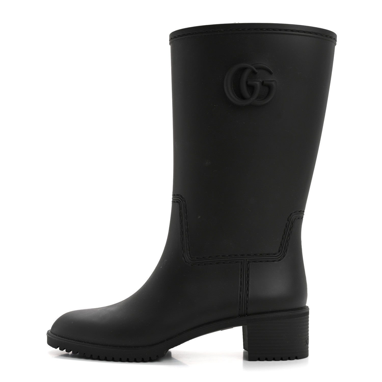 Gucci Rubber Double G Womens Rain Boots 37 Black 1 of 9