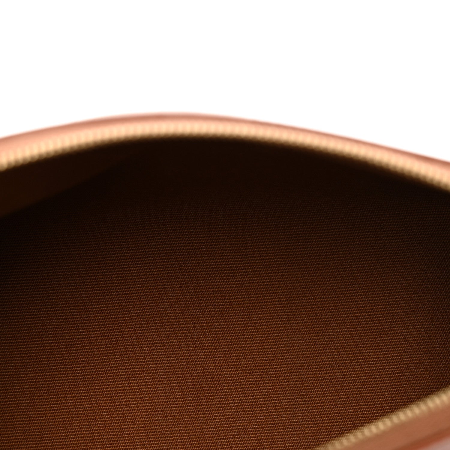 Celine Triomphe Canvas Calfskin Medium Cosmetic Pouch Tan 5 of 10