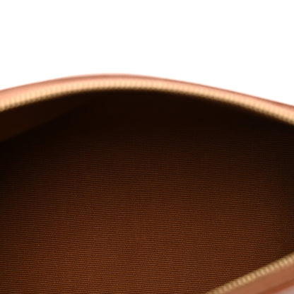 Celine Triomphe Canvas Calfskin Medium Cosmetic Pouch Tan 5 of 10