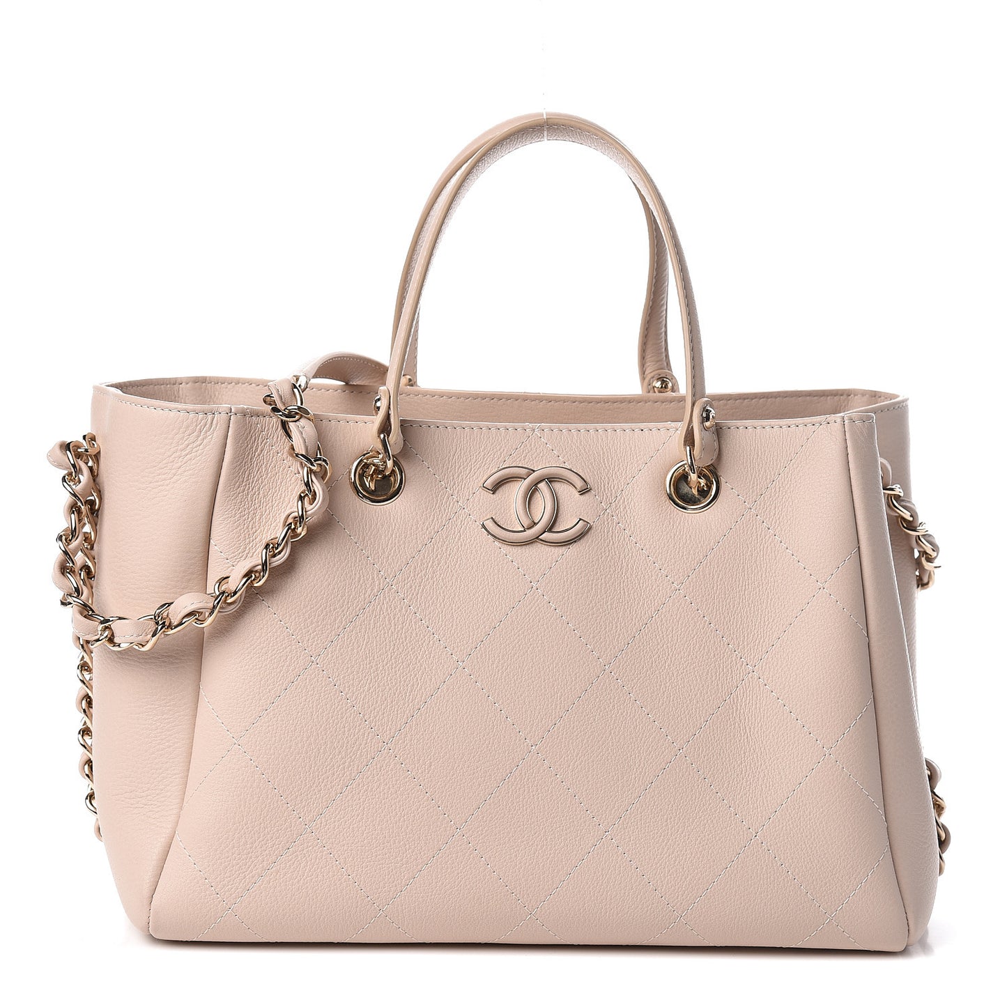 Bullskin Stitch Small Shopping Tote Light Pink