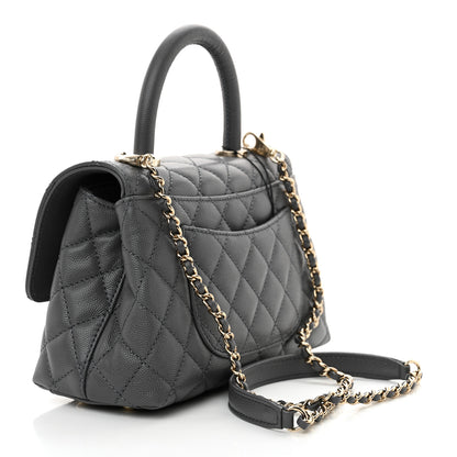 Chanel Caviar Quilted Mini Coco Handle Flap Grey 3 of 10