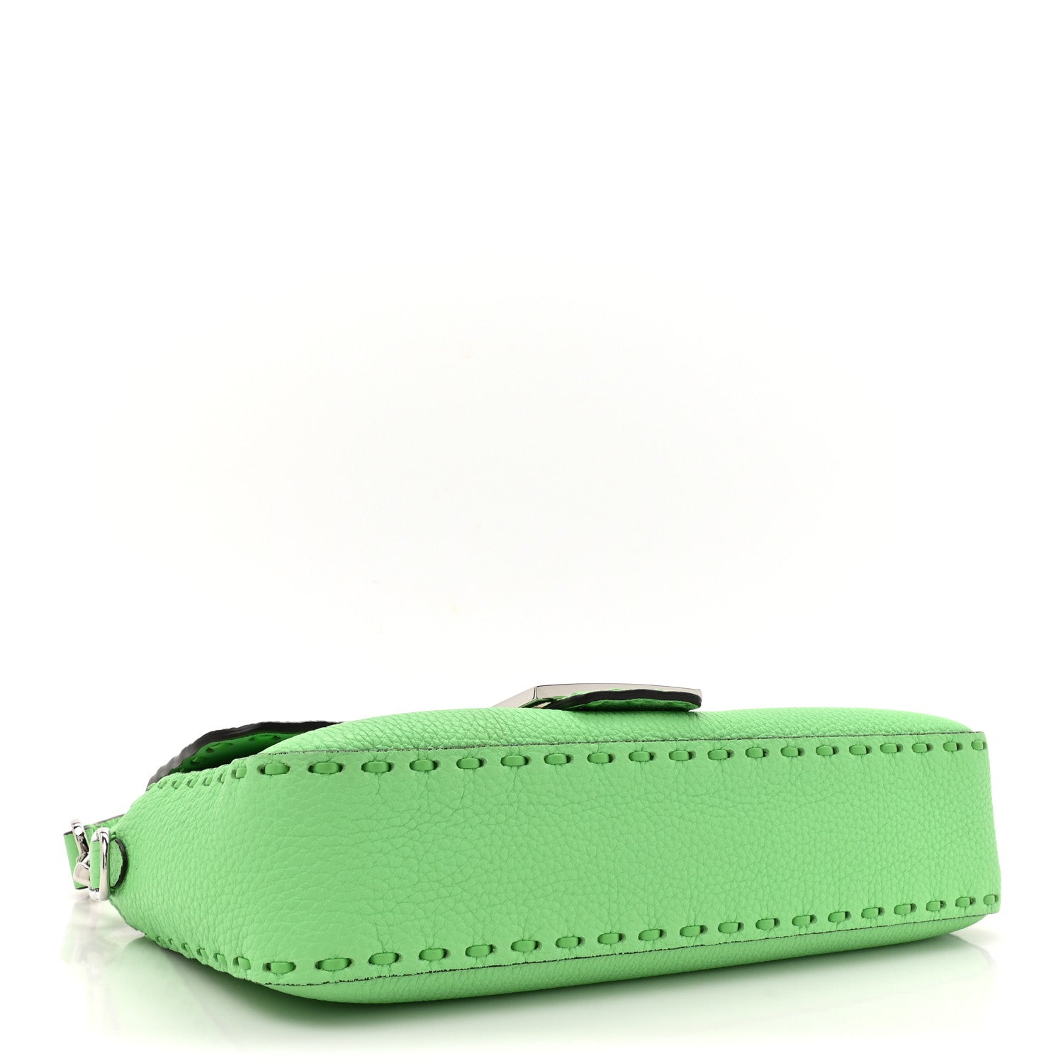Fendi Cuoio Roma Sellerissima Nappa Sintetica Tape Stitch Baguette Edamame 4 of 13