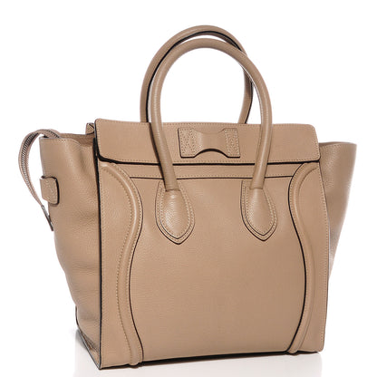 Celine Drummed Calfskin Mini Luggage Dune 3 of 8
