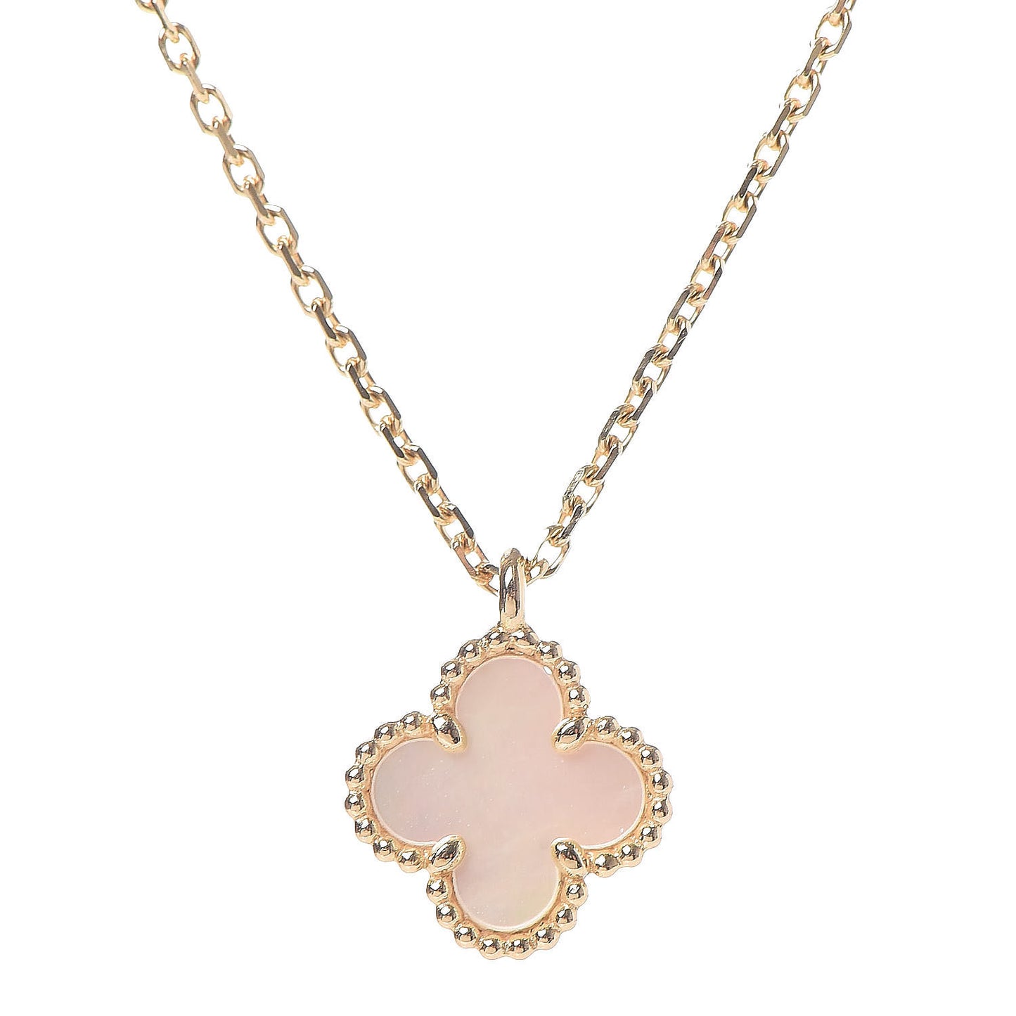 18K Yellow Gold Mother of Pearl Sweet Alhambra Pendant Necklace
