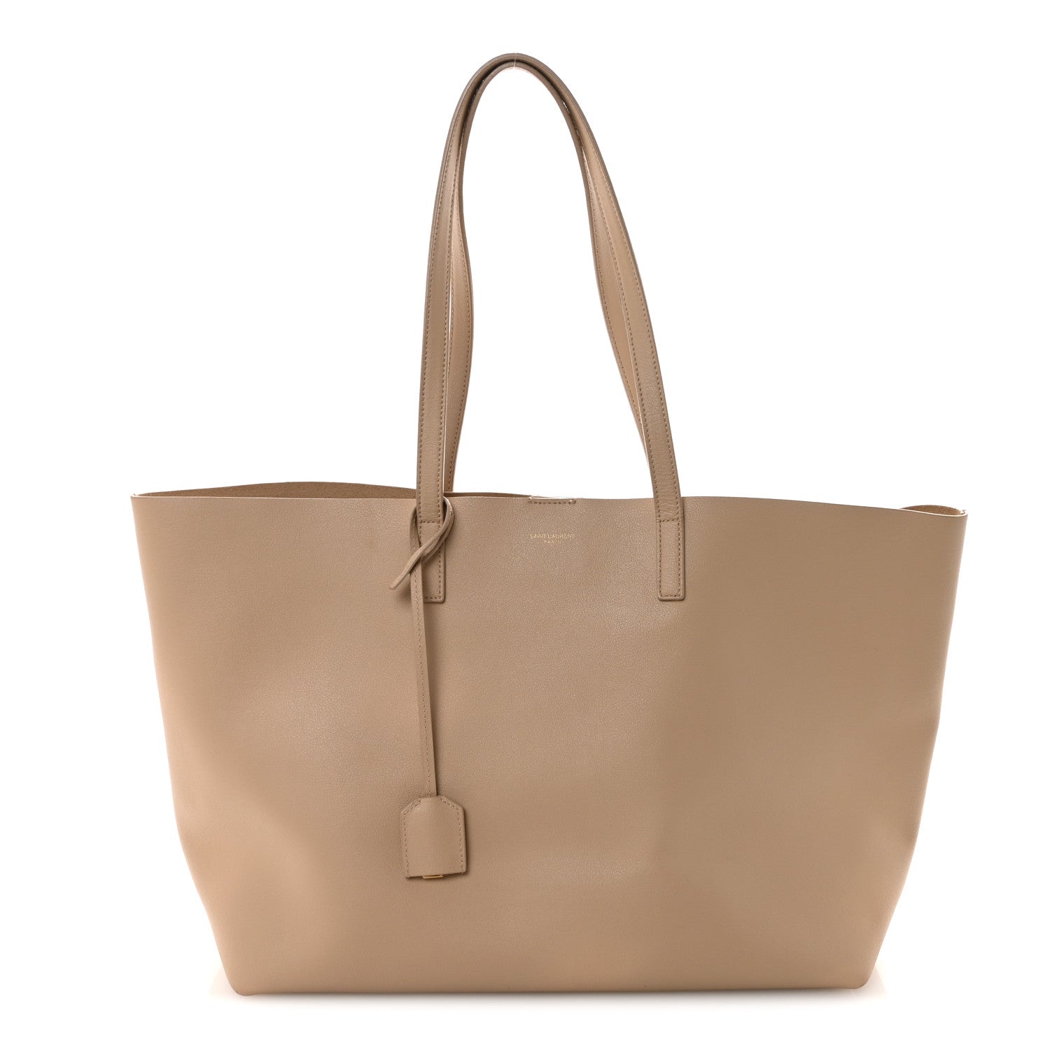 Saint Laurent Calfskin Large Shopping Tote Dark Beige 1 of 10