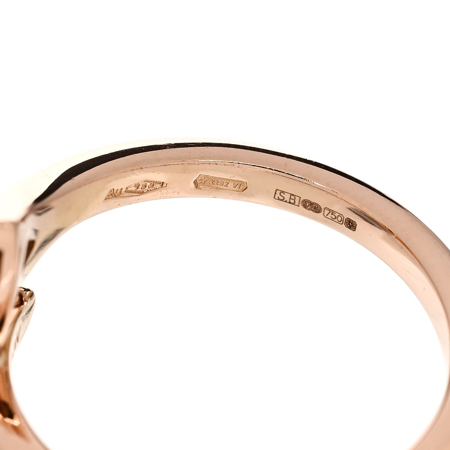 Bulgari 18K Rose Gold Diamond Carnelian Divas' Dream Charm Ring 54 7 5 of 6