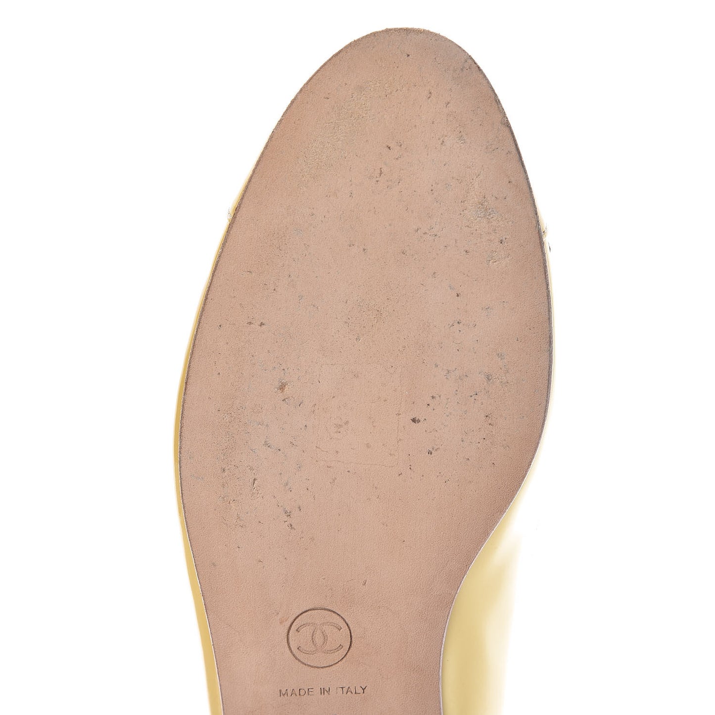 Calfskin Patent CC Cap Toe Ballerina Flats 39 Yellow