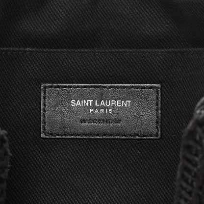 Saint Laurent Raffia Canvas Monogram Lou Camera Bag Black 6 of 15