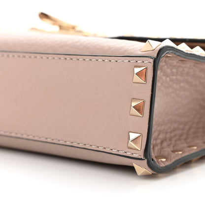 Valentino Garavani Pebbled Calfskin Medium Rockstud Flip Lock Crossbody Bag Poudre 9 of 16
