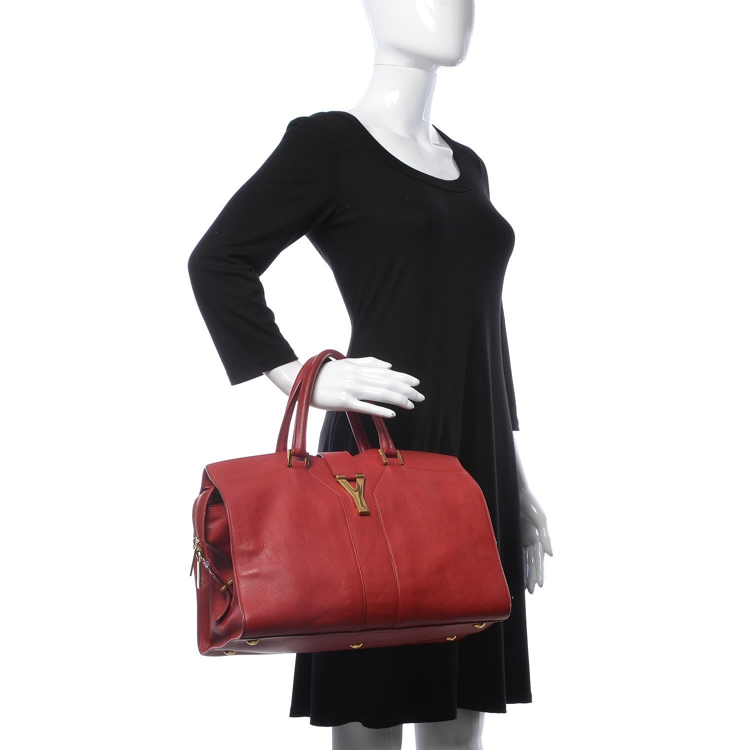 Saint Laurent Sheepskin Medium Cabas ChYc Rouge Orient 2 of 10