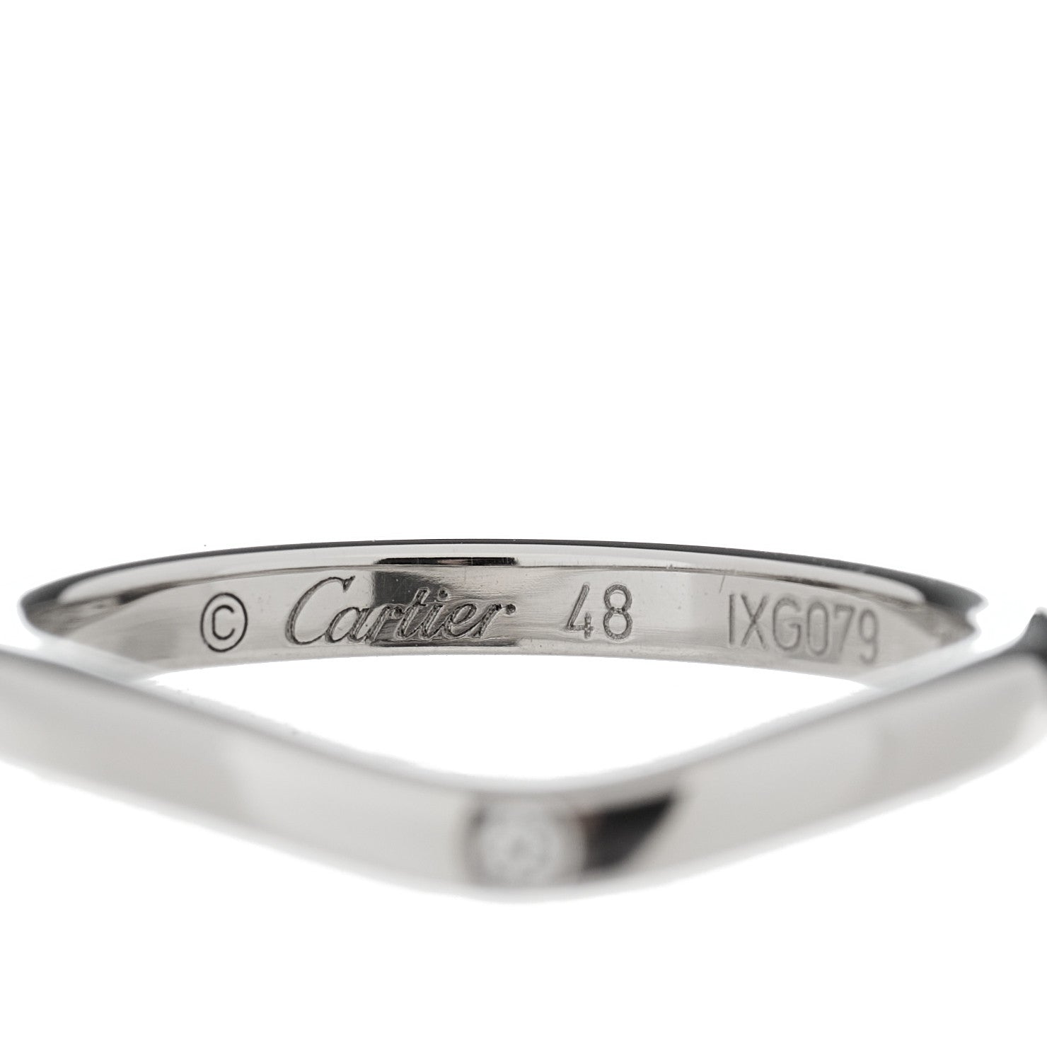 Cartier Platinum 3 Diamond Ballerine Wedding Band Ring 48 4.5 4 of 5