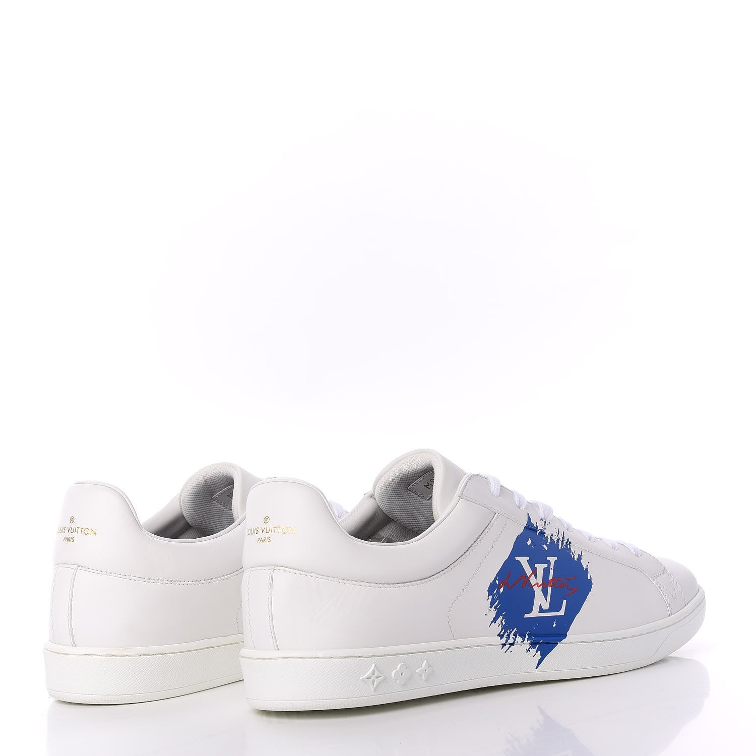 Louis Vuitton Calfskin Luxembourg Sneakers 10 White Bleu 4 of 9