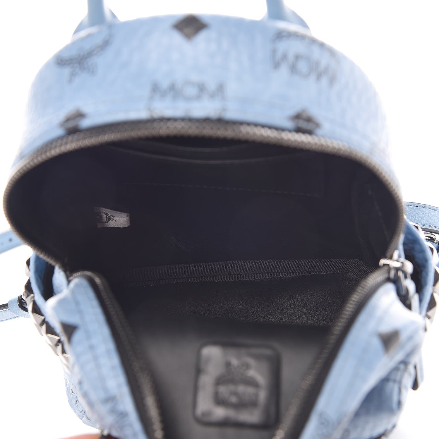 MCM Visetos Side Stud X-Mini Stark Bebe Boo Backpack Blue 5 of 8