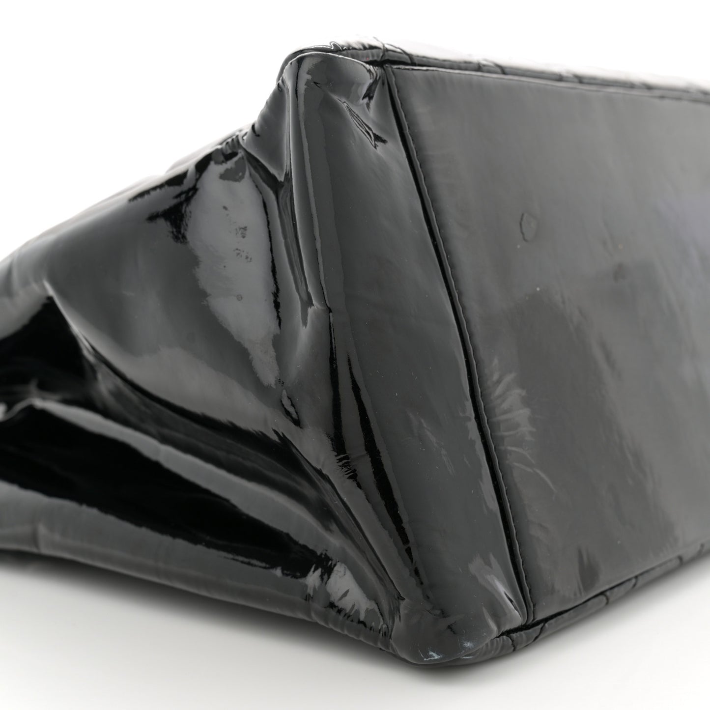 Patent Quilted Grand Shopping Tote GST Black