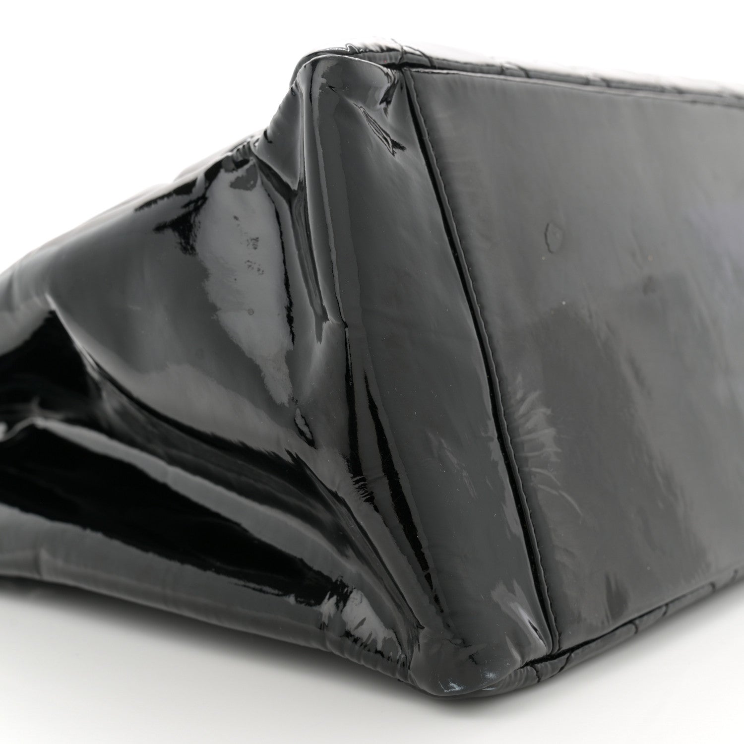 Chanel Patent Quilted Grand Shopping Tote GST Black 9 of 13