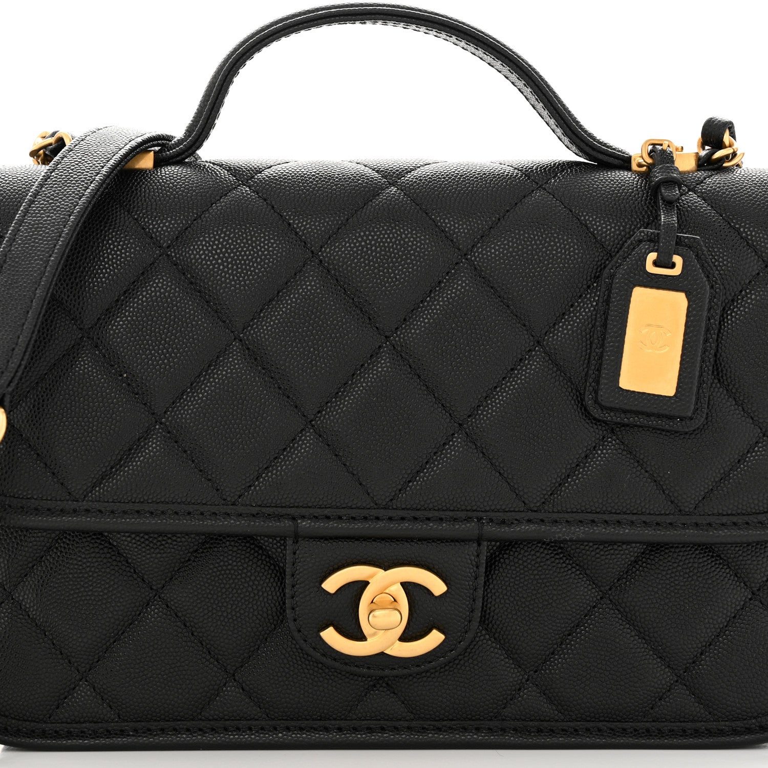 Chanel Caviar Quilted School Memory Small Top Handle Flap Black 8 of 11