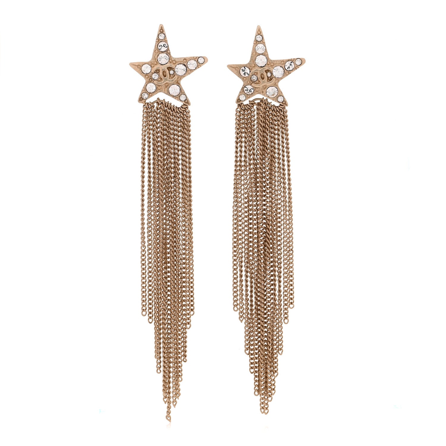 Chanel Swarovski Crystal CC Star Earphone Charms  Gold 1 of 4