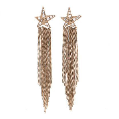 Chanel Swarovski Crystal CC Star Earphone Charms  Gold 1 of 4