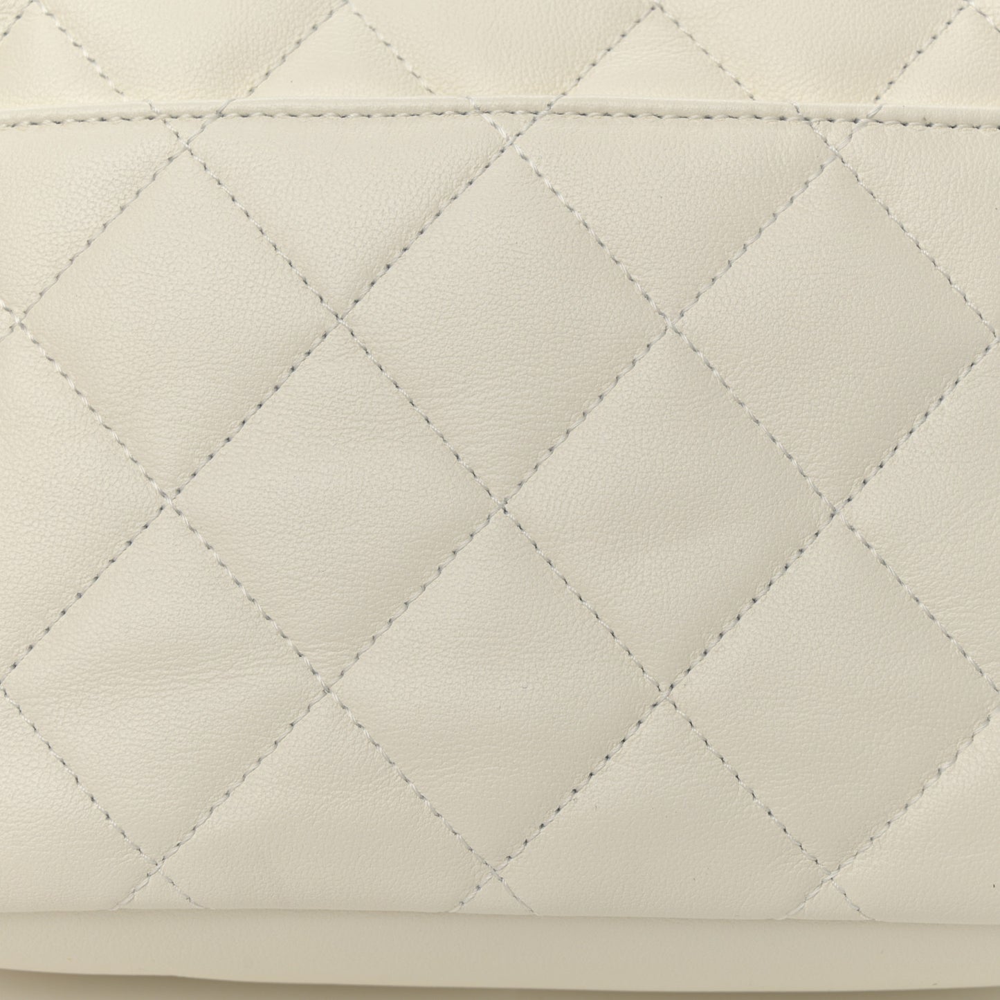 Calfskin Quilted Small Camera Case White