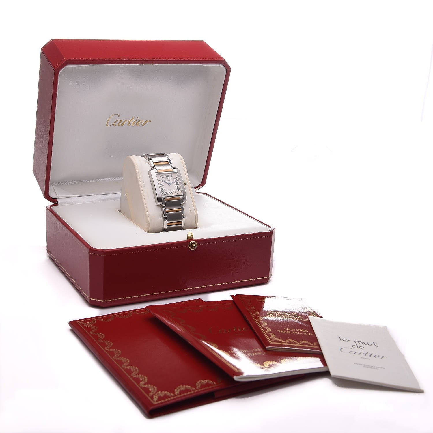 Cartier Stainless Steel 18K Yellow Gold 25mm Tank Francaise Quartz Watch 11 of 11