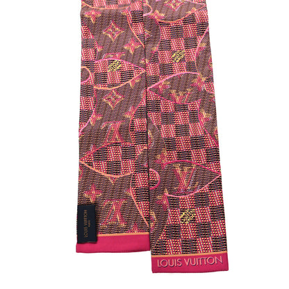 Louis Vuitton Silk Monogram Damier Pop Print Bandeau Pink 2 of 3