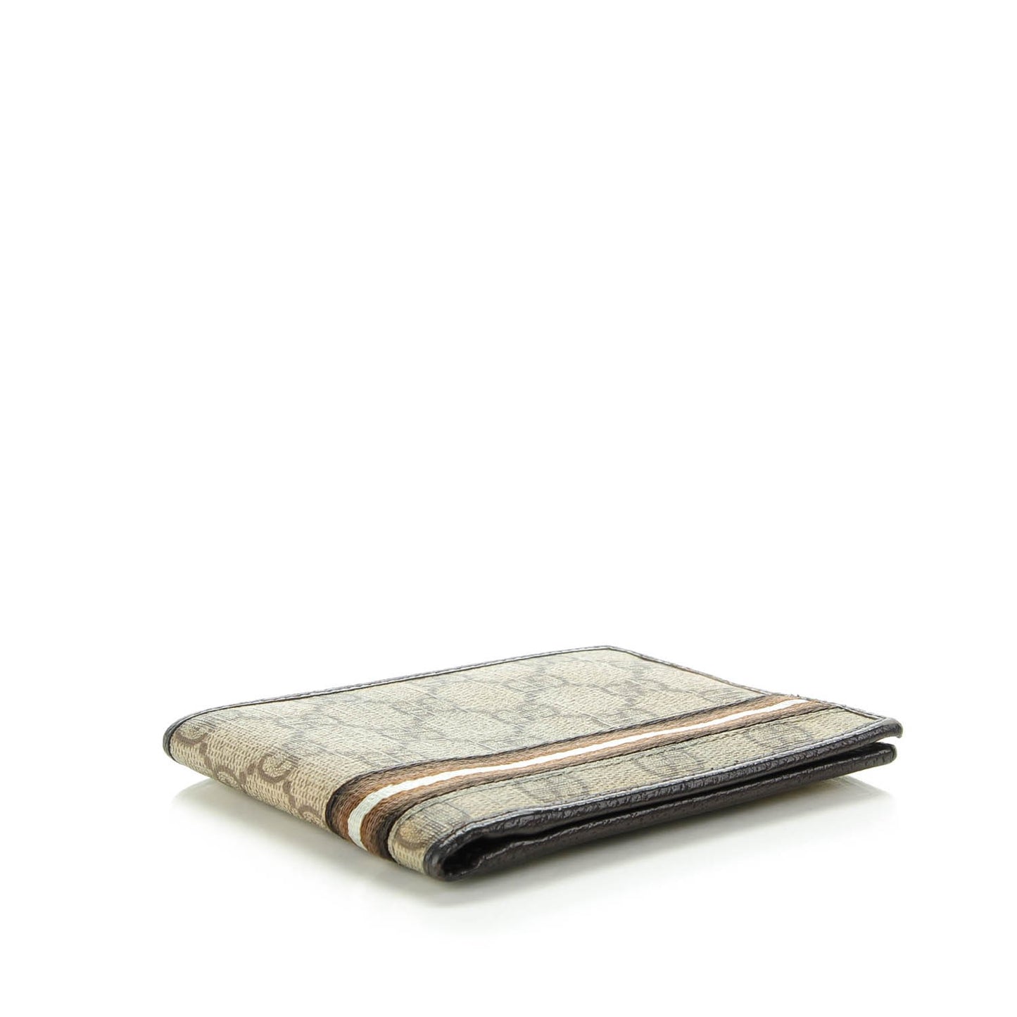 GG Supreme Monogram Web Bi-Fold Wallet Brown