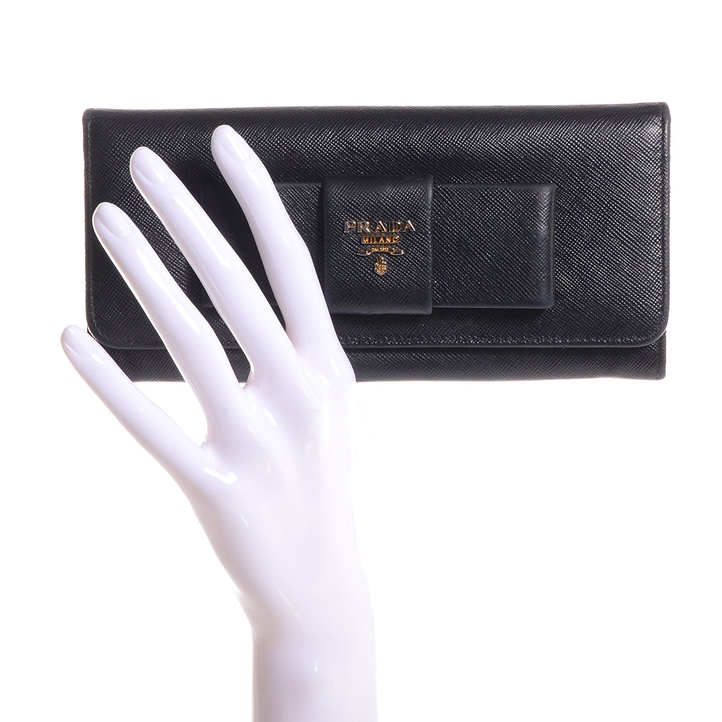 Saffiano Bow Wallet Nero Black