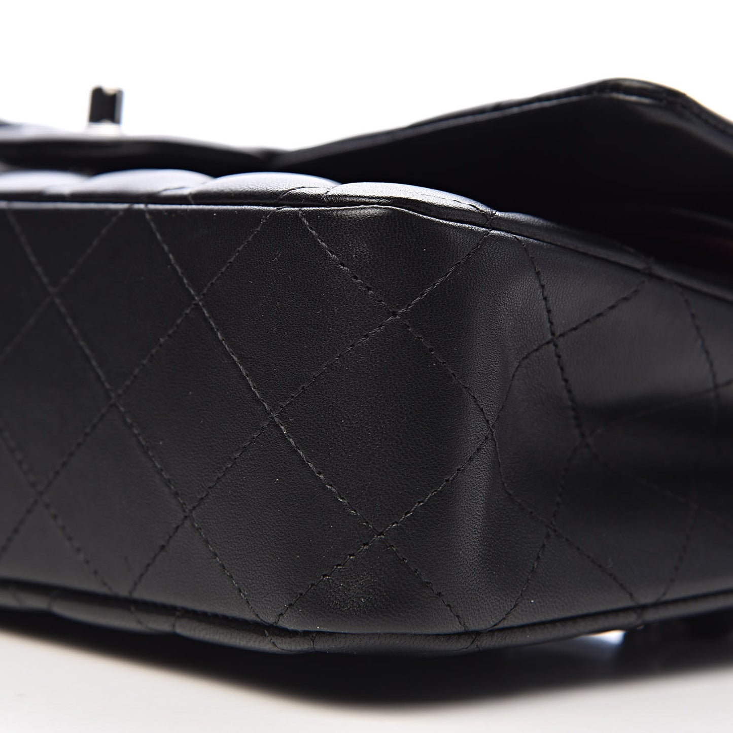 Lambskin Quilted Medium Double Flap Black