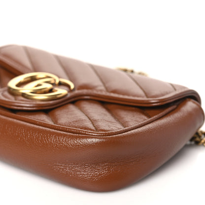 Gucci Azalea Calfskin Matelasse Diagonal Super Mini GG Marmont Shoulder Bag Cuir 10 of 11