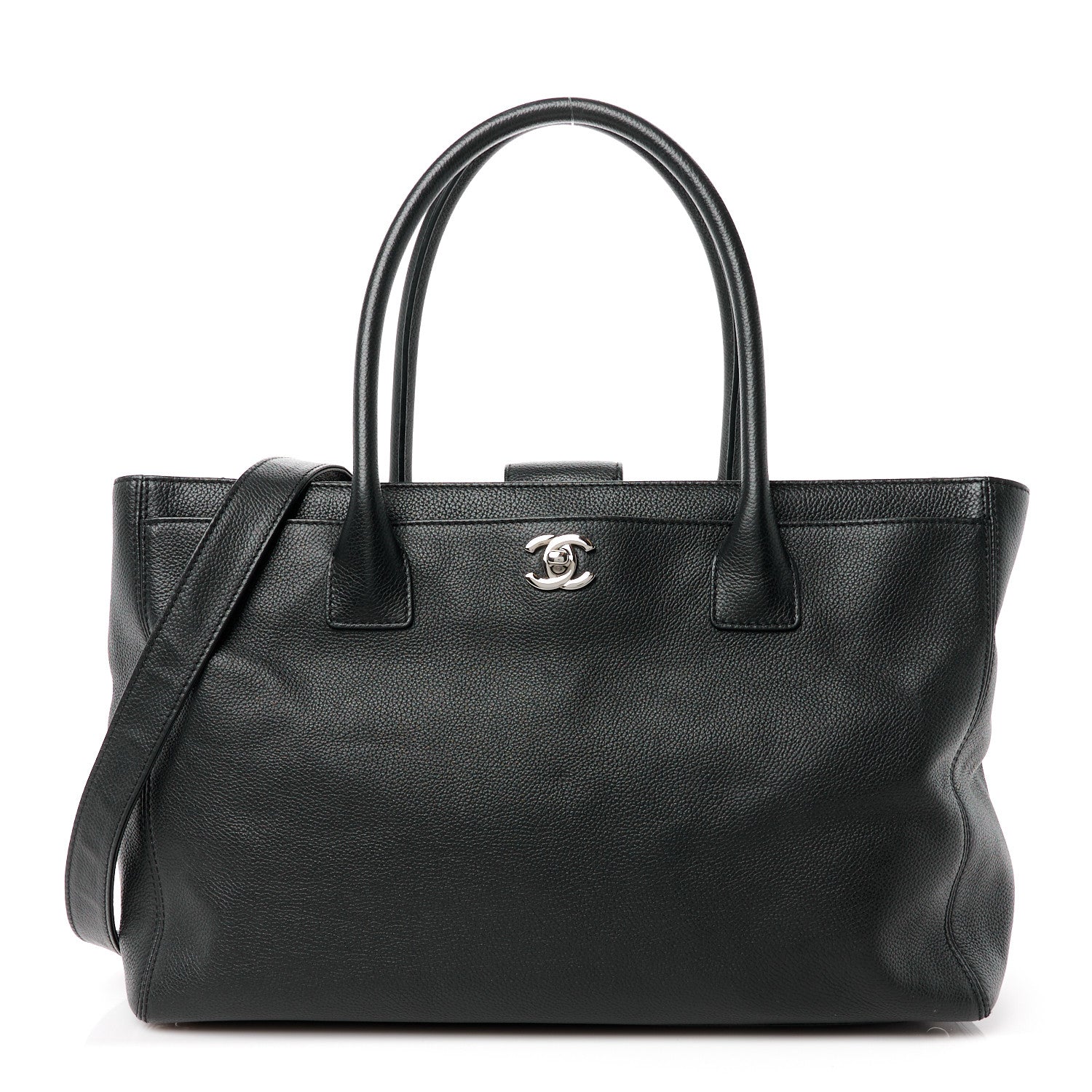 Chanel Calfskin Cerf Executive Shopper Tote Black 1 of 12
