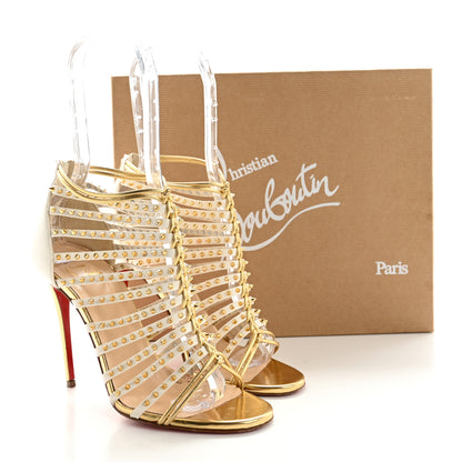 Christian Louboutin Kid Nappa Millaclou 100 Cage Sandals 37 Edelweiss Gold 14 of 14