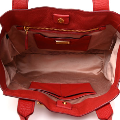 Miu Miu Vitello Daino Tote Red 5 of 19