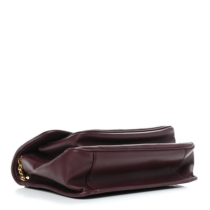Saint Laurent Lambskin Matelasse Monogram Medium Niki Chain Satchel Burgundy 4 of 9