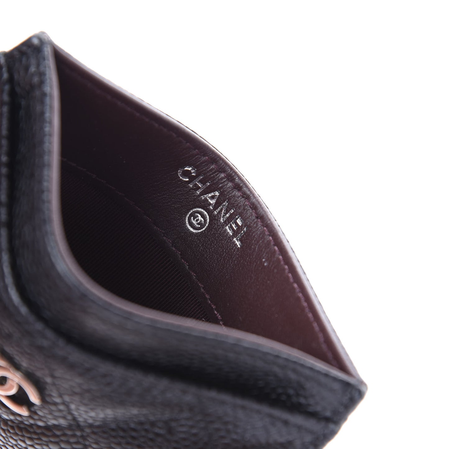 Caviar Quilted Card Holder Black