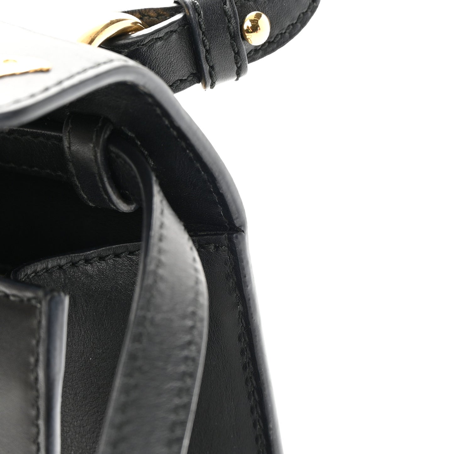Calfskin Animal Studs Mini Sylvie Top Handle Bag Black