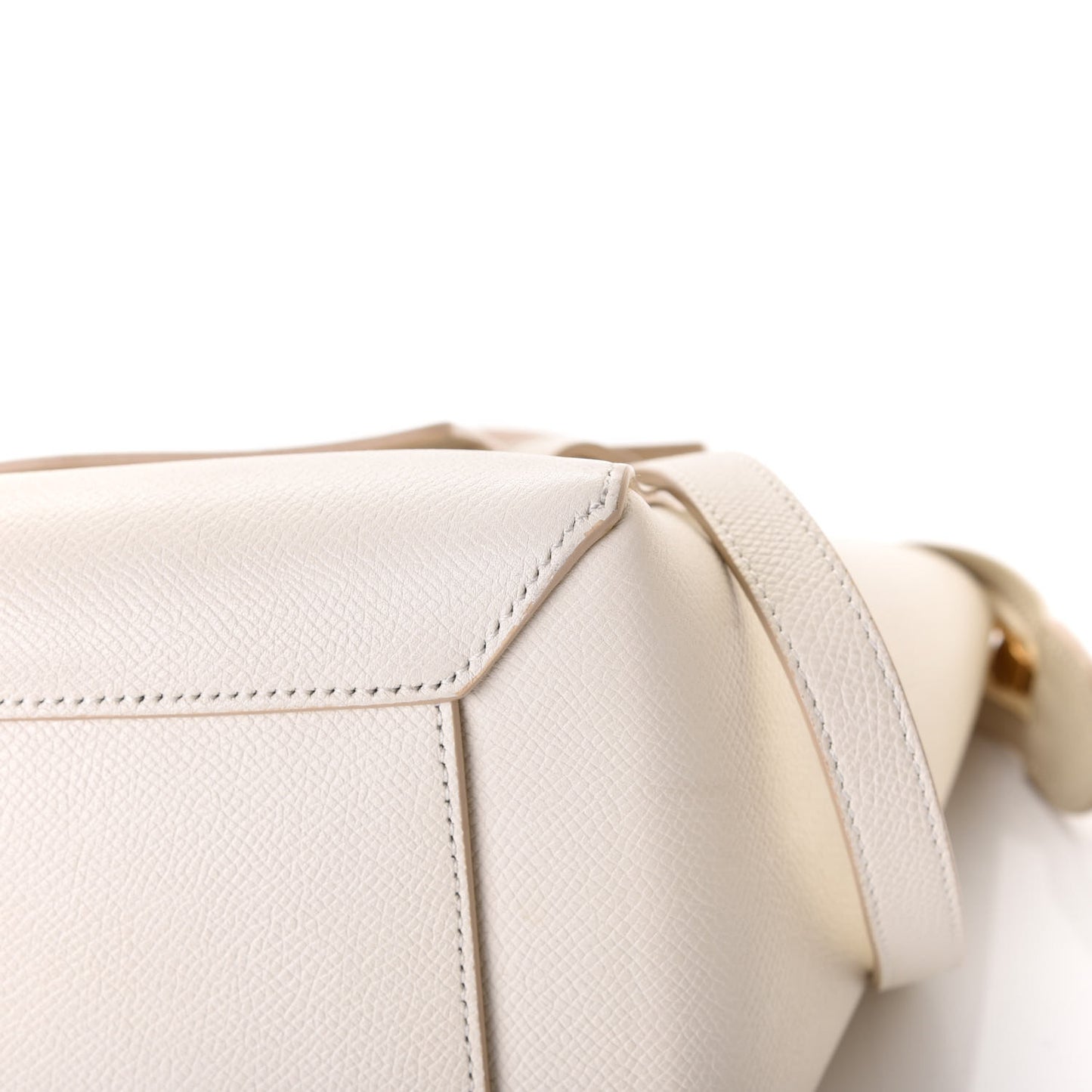 Baby Grained Calfskin Micro Belt Bag White