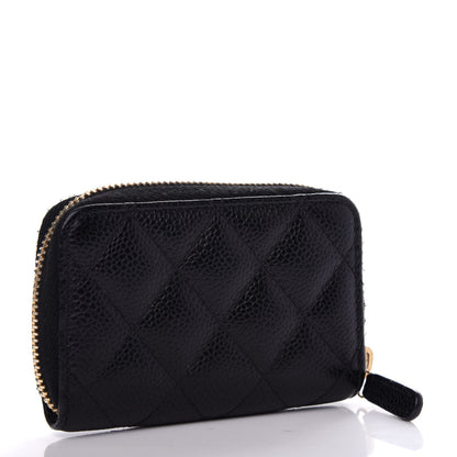 Chanel Caviar Quilted Zip Coin Purse Black 3 of 9